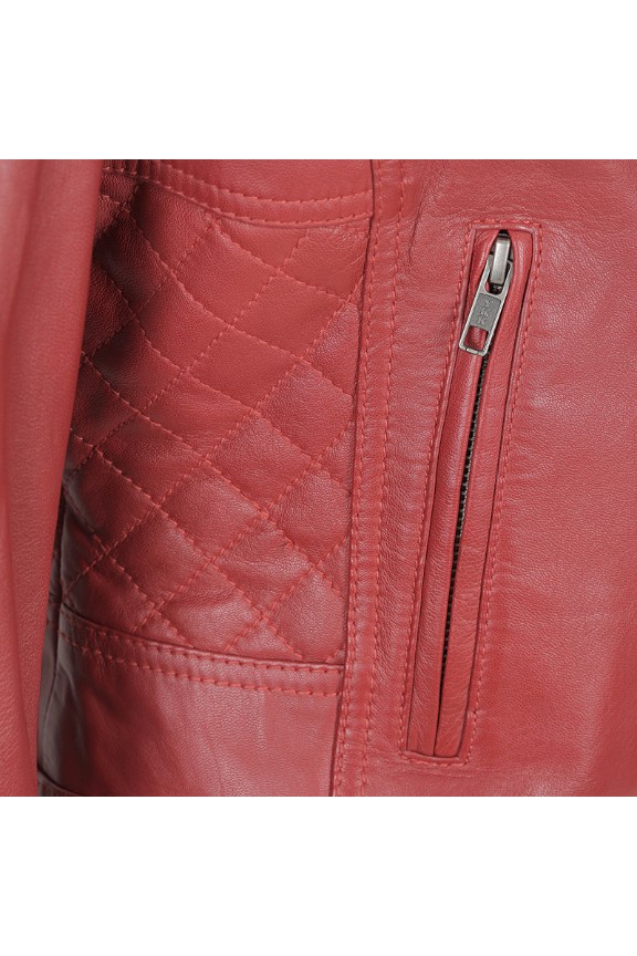 Woman Leather Jacket Sharon Red 1